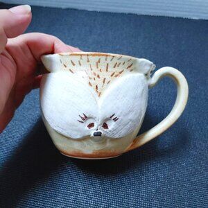 PEI Prince Edward Island Fox Pottery Mug Handmade Stoneware signed by Redrocks